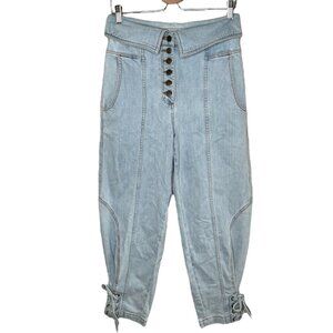 Ulla Johnson Kingston Denim Fold Over Button Fly Jogger jeans Size 6